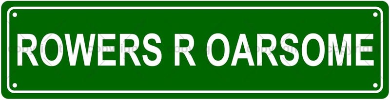 Aeontinity ROWERS R OARSOME Sports Metal Tin Street Sign Bar Cafe Garage Cave Home Room Wall Bathroom Farmhouse Garden Porch Patio Decor, 16 x 4 Inch - Image 1